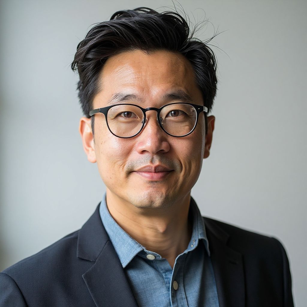 Dr. James Takahashi, male experience design specialist with glasses in professional setting